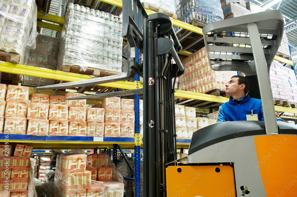 warehouse stacker loader worker warehouse stacker loader worker