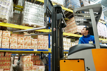 warehouse stacker loader worker