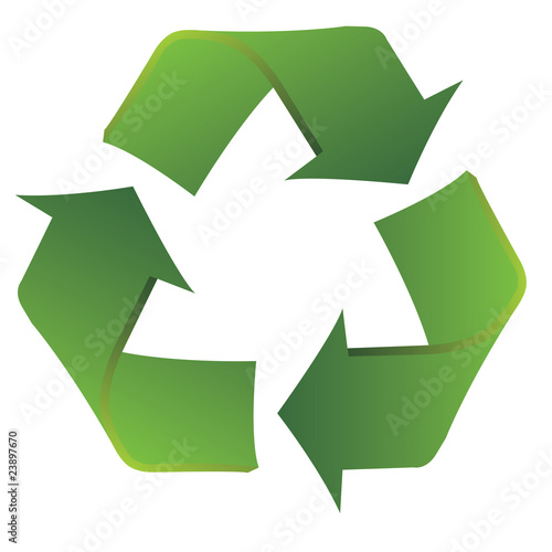 Recycle symbol with smooth fluid lines