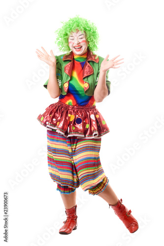 Laughing female clown