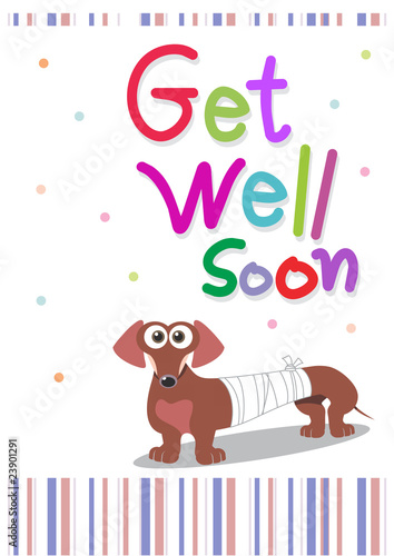 Obraz na plátně get well wishing card