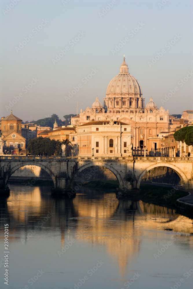 Rome - st. Peters basilica and Angels bridge