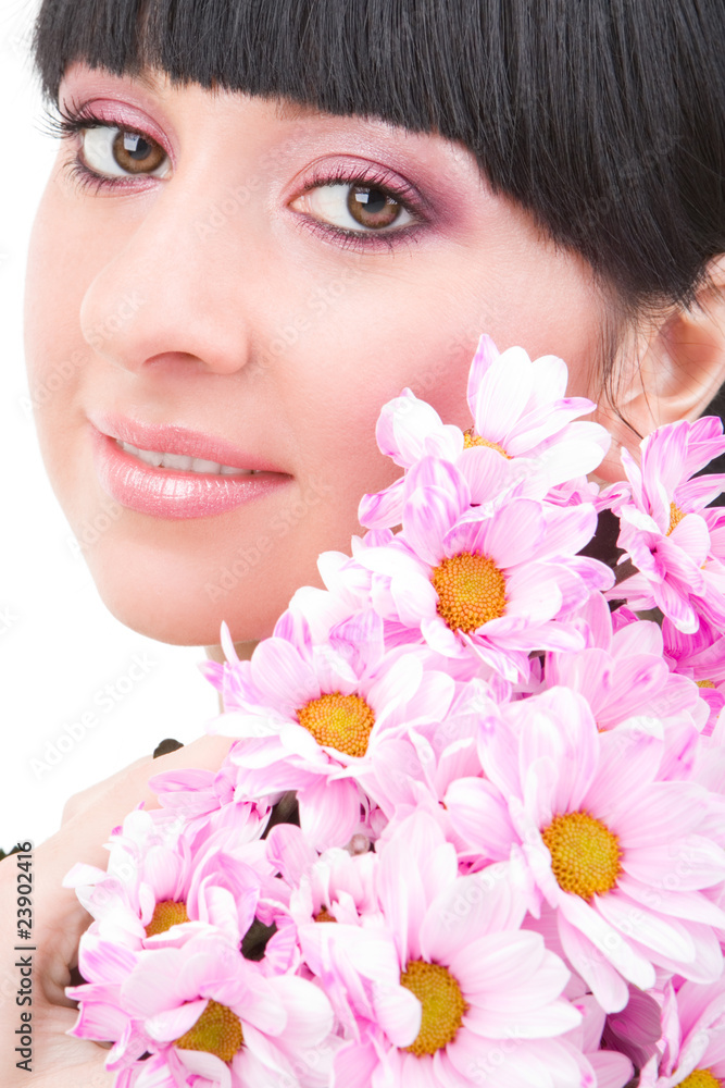 Young woman with flowers Young woman with flowers