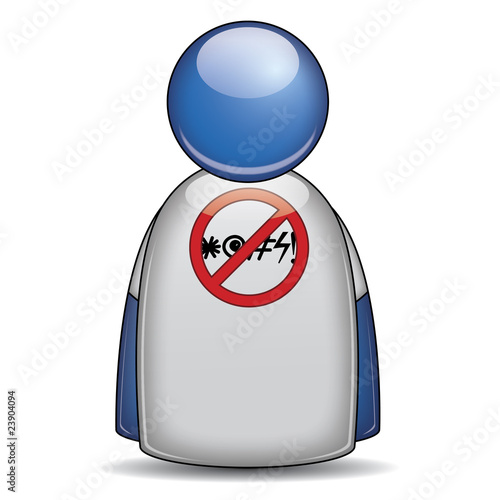Icono camiseta señal prohibido insultar