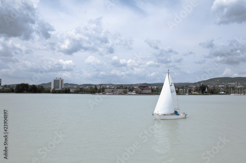 Sailing ship on the lake Balaton