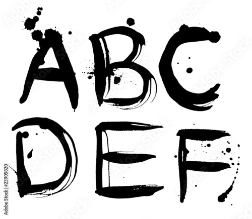 stroke alphabet a-f