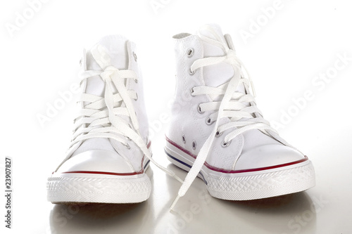 White Sneakers on White Background