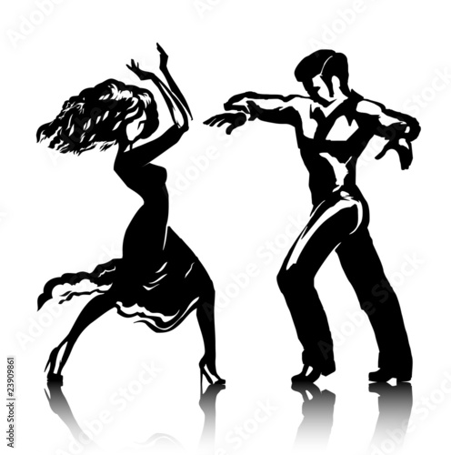 Man and woman dancing the flamenco