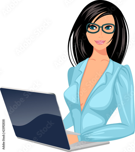 business woman with laptop