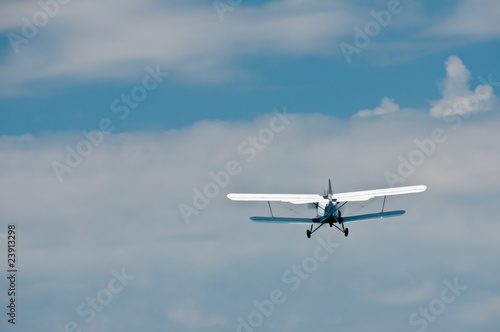 Fling away small blue-white plane