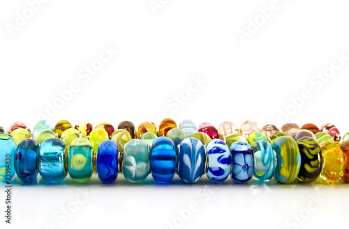 Glass beads in a row
