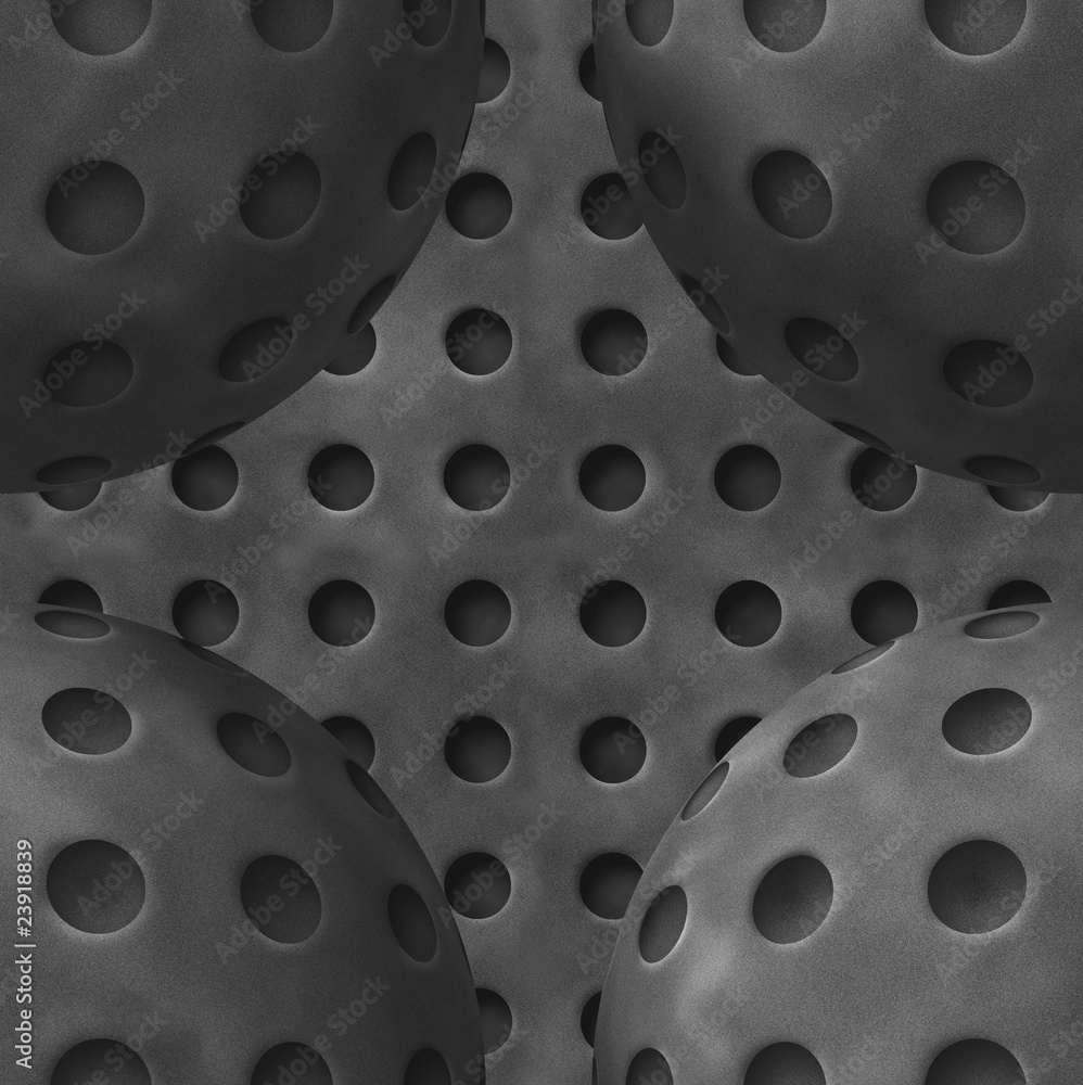 Iron gray metal spheres with holes Iron gray metal spheres with holes
