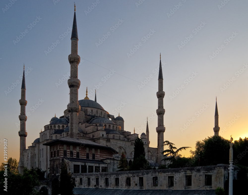 Blaue Moschee, Istanbul, am Abend