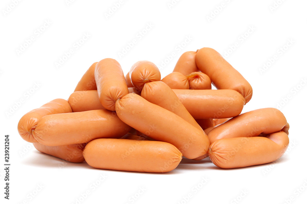 fresh sausage isolated over white fresh sausage isolated over white