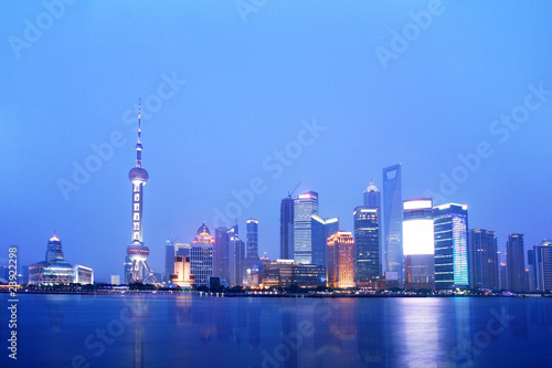 The beautiful night view of Shanghai,in China