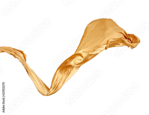 golden ribbon isolated on white background