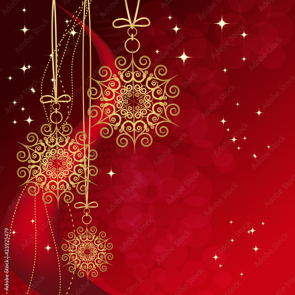 Red card with christmas snowflakes, vector illustration Red card with christmas snowflakes, vector illustration
