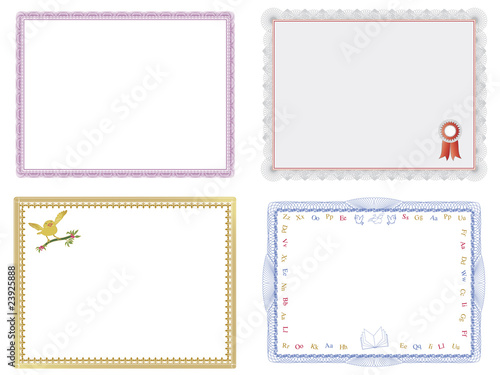 Four Certificates of Completion Templates