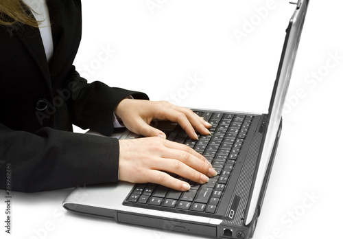 hands on the laptop