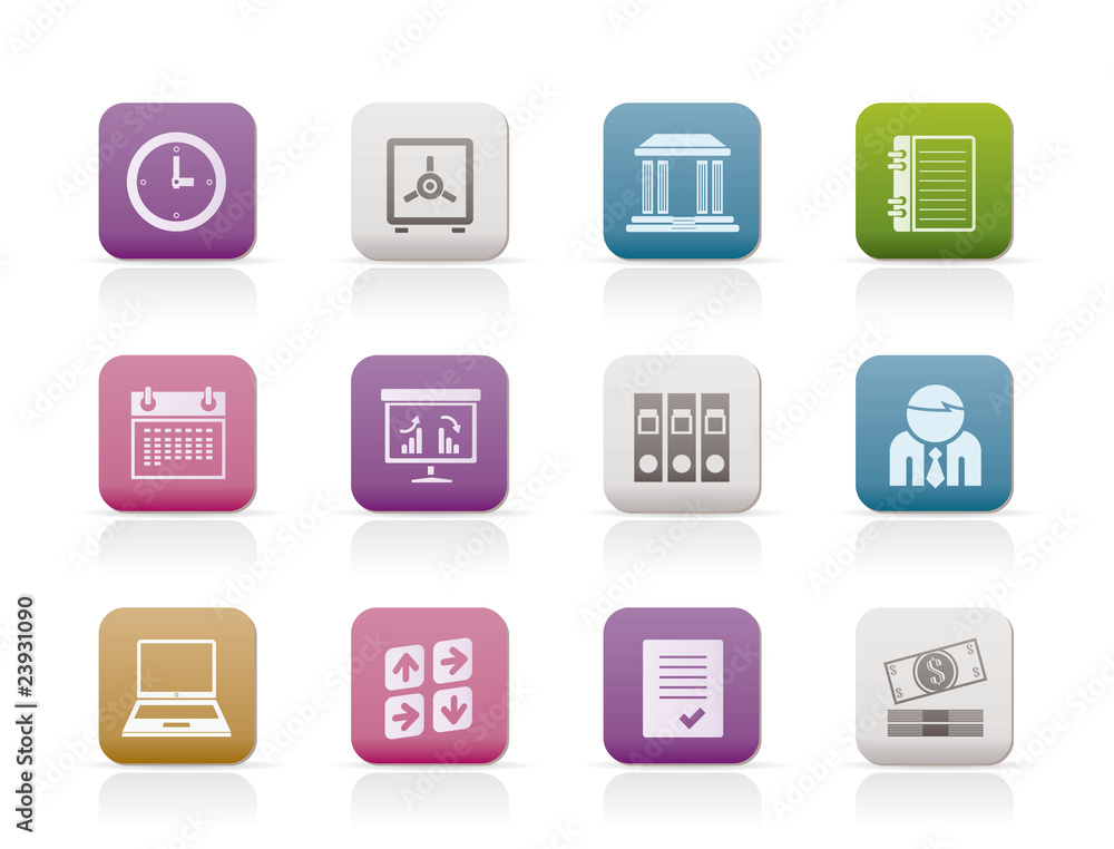 Business, finance and office icons - vector icon set Business, finance and office icons - vector icon set