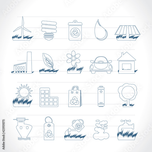 Ecology and nature icons - vector icon set