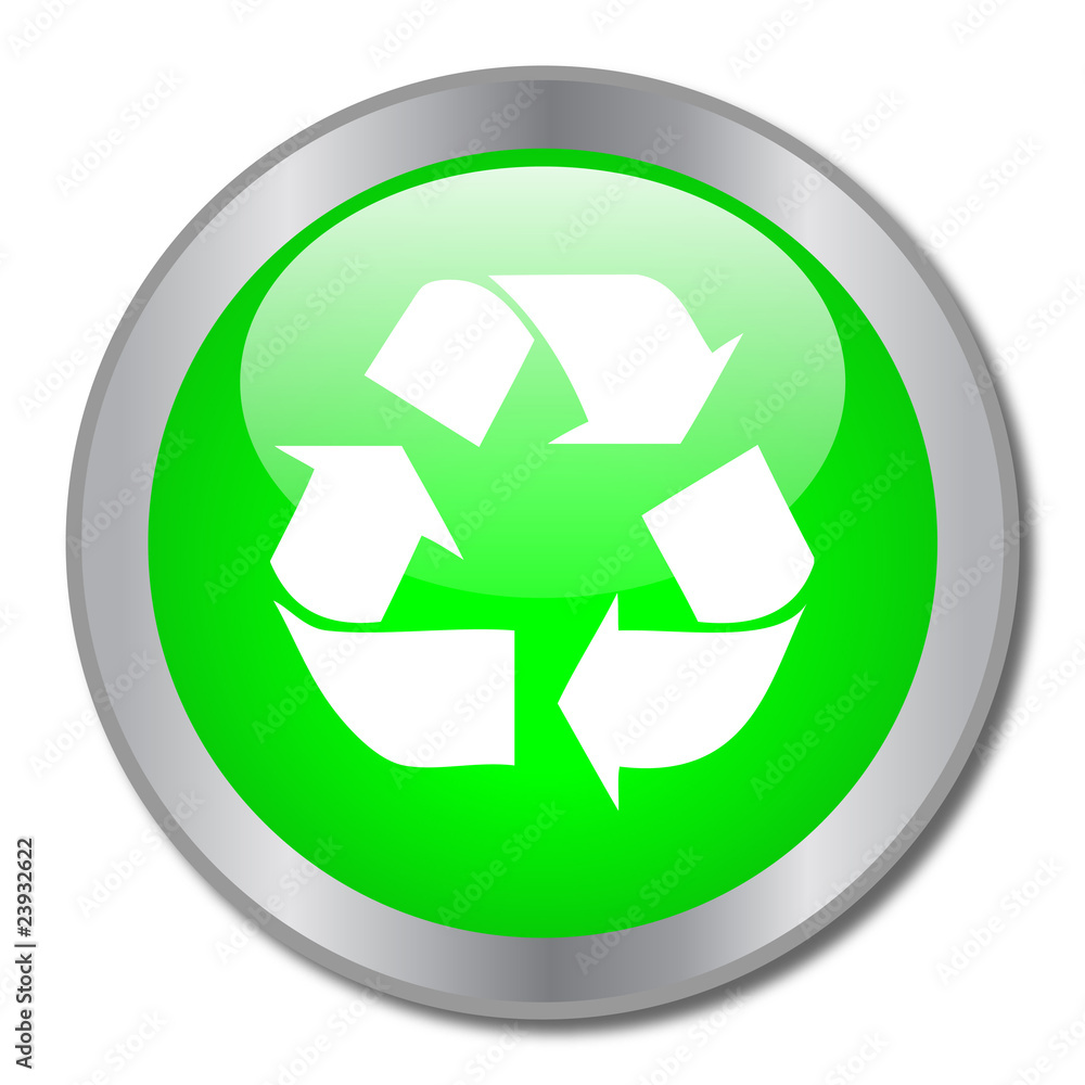 Green Recycle Button Green Recycle Button