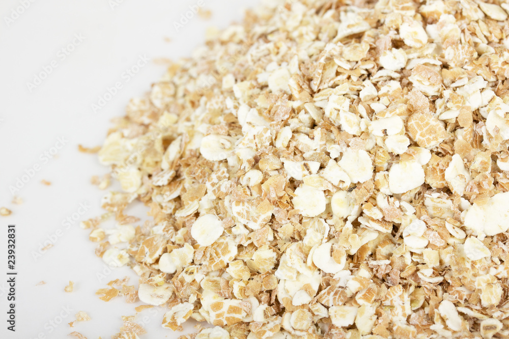 Closeup of oatmeal isolated on white Closeup of oatmeal isolated on white