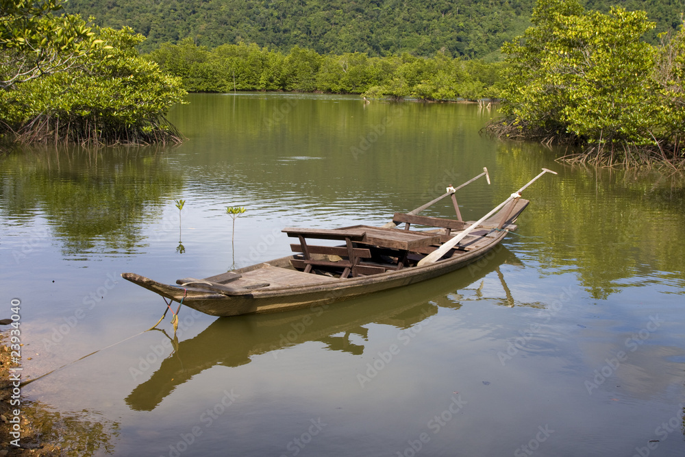 Wooden boat at island Koh Chang , Thailand. Wooden boat at island Koh Chang , Thailand.