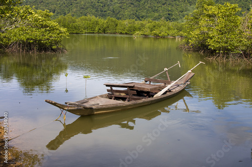 Wooden boat at island Koh Chang , Thailand.