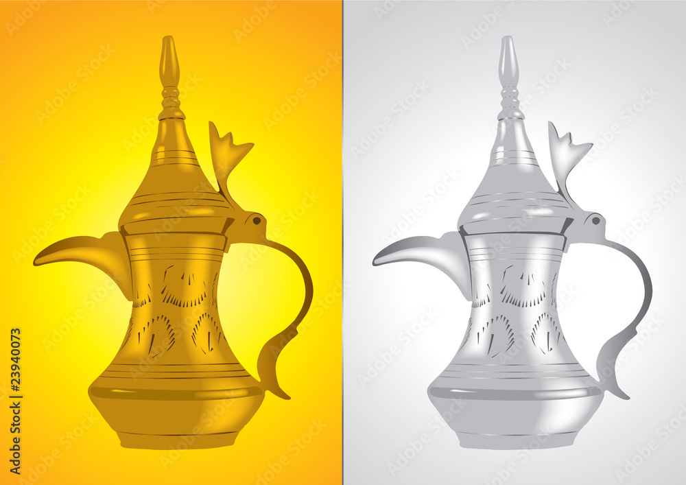 Dallah - the Traditional arabic coffee pot Vector Illustration Dallah - the Traditional arabic coffee pot Vector Illustration