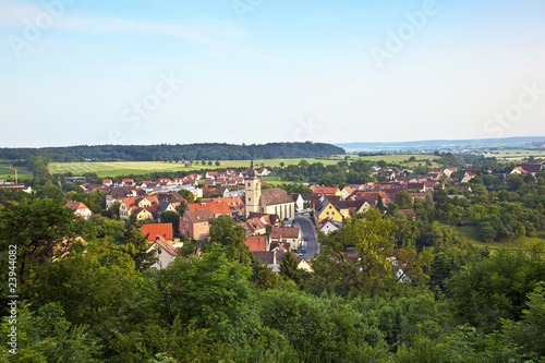 view to romantic village of Shillingsfuerst on "romantic street"