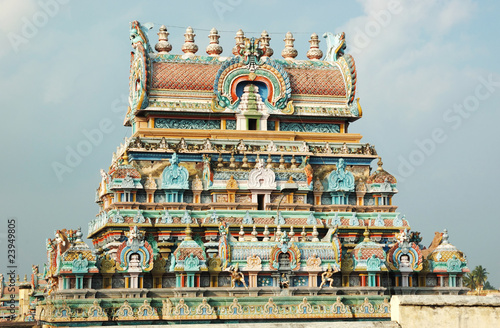 Obraz na płótnie Hindu Sri Srirangam Temple in Trichy,India,Unesco heritage w salonie