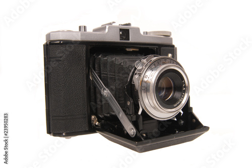 old photo camera isolated on white background