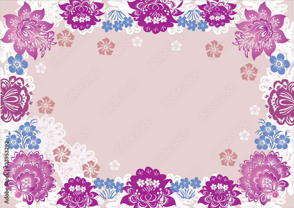 white and pink flower frame decoration