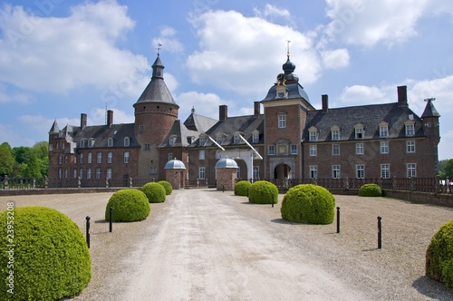 Driveway with buxus,  Wasserburg Anholt, Isselburg, Germany