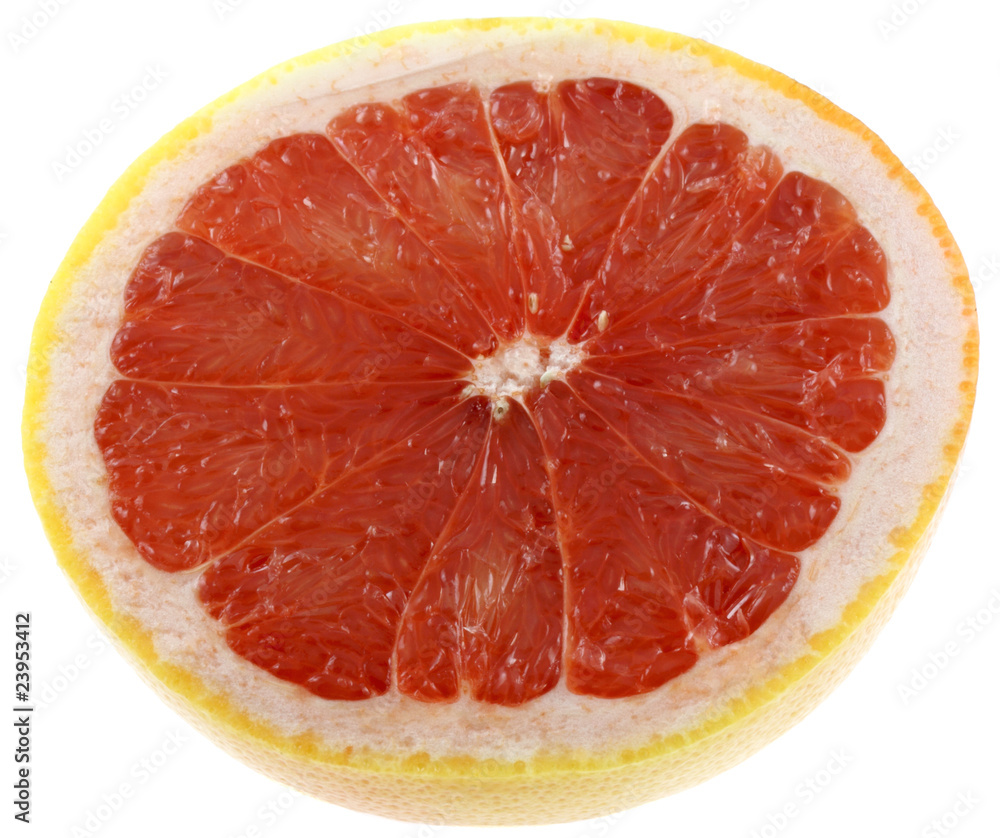 tranche pomelo, fond blanc