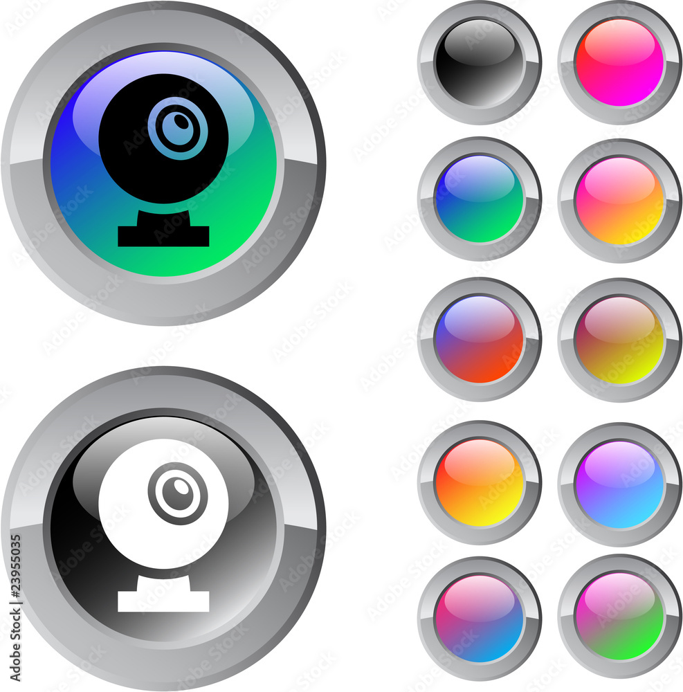 Webcam multicolor round button. Webcam multicolor round button.