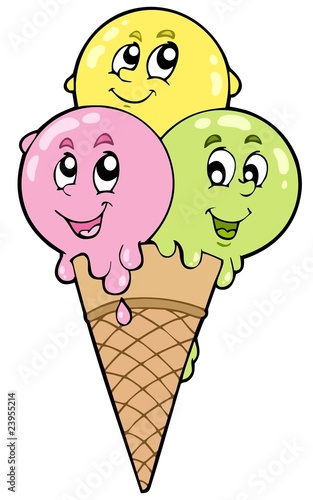 Cute cartoon ice cream