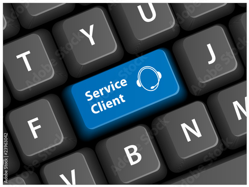 Touche SERVICE CLIENT sur Clavier (bouton téléphoner accueil)