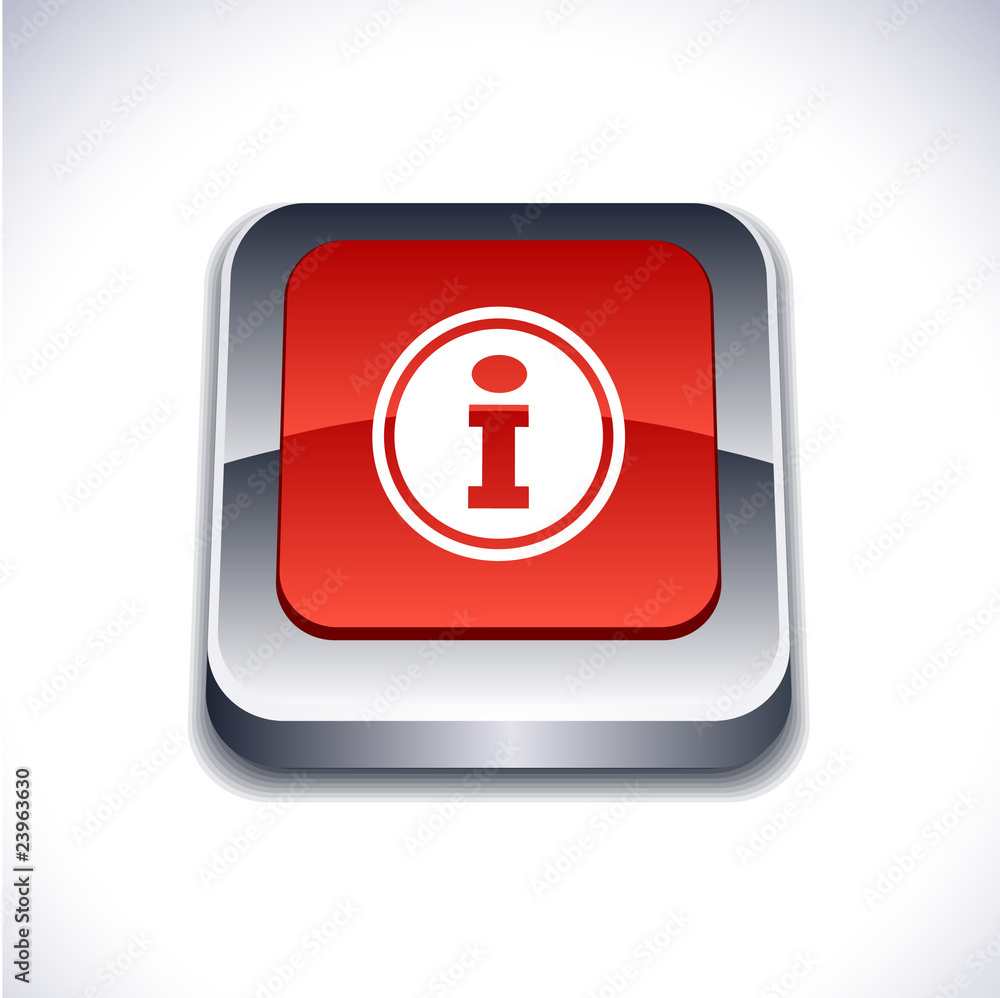 Info 3d button. Info 3d button.