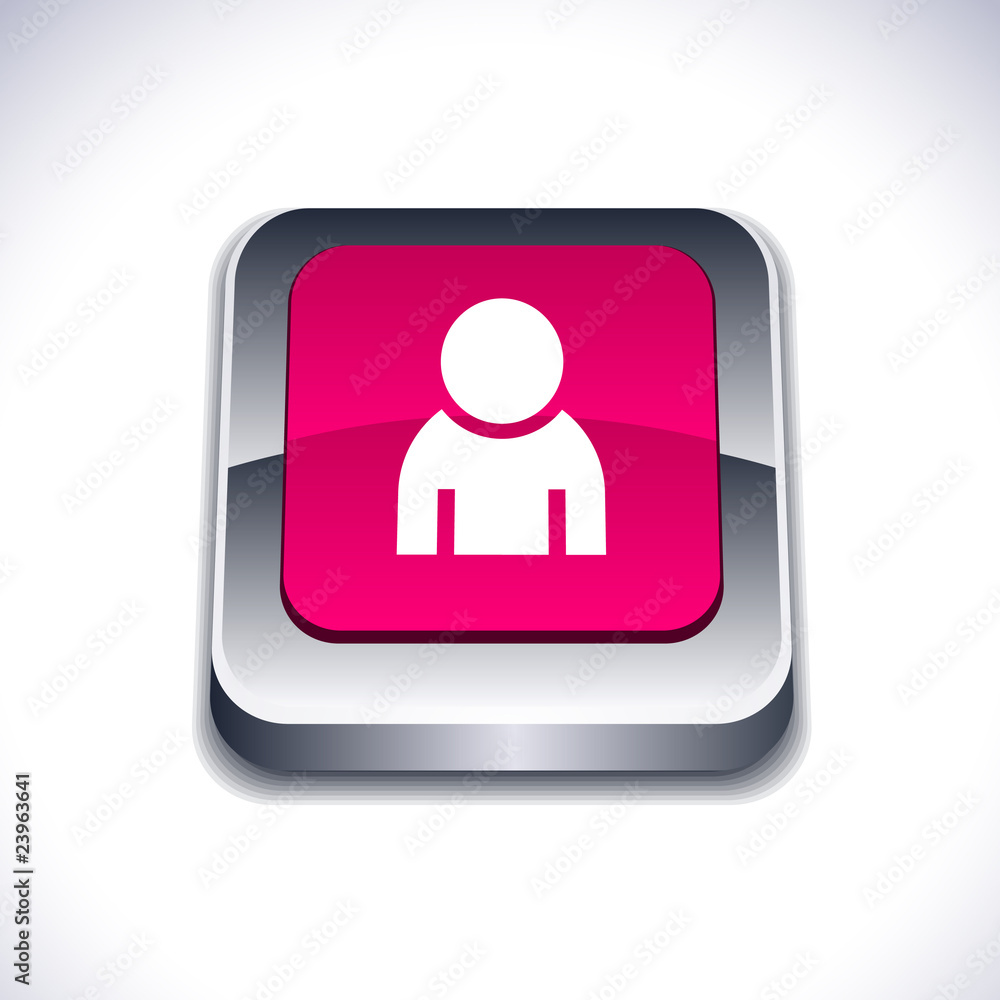 Person 3d button. Person 3d button.