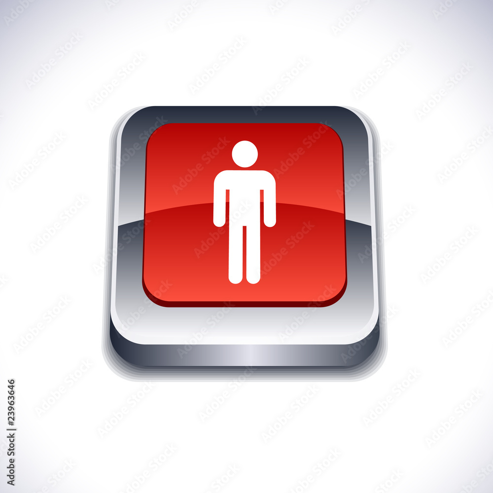 Male 3d button. Male 3d button.