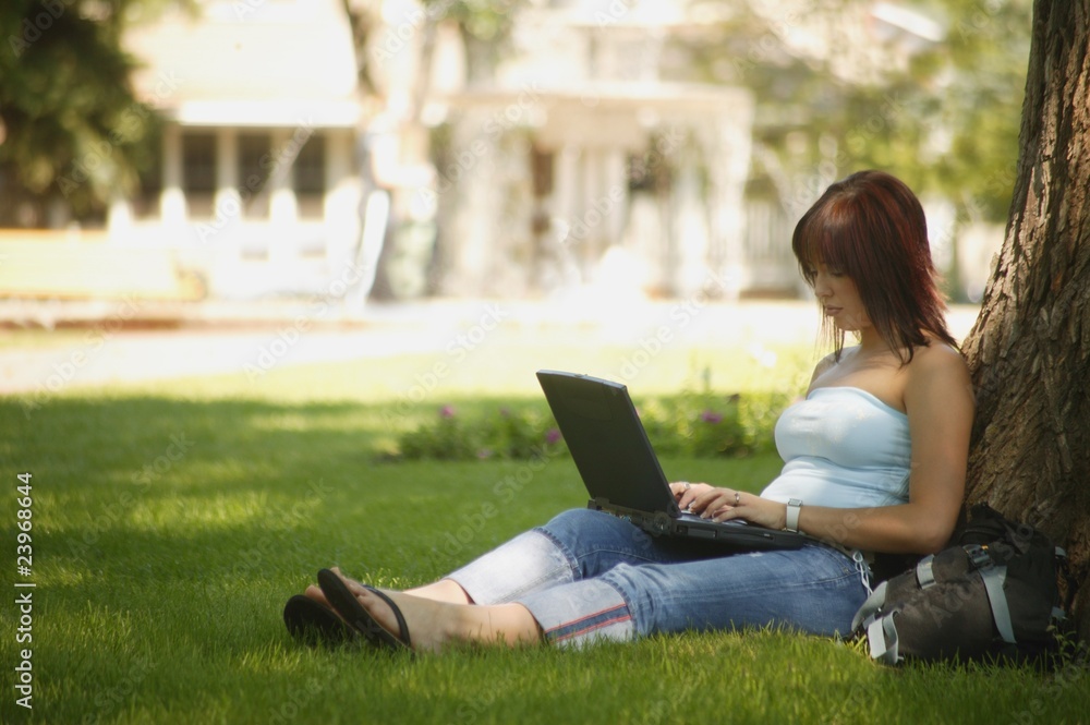 Woman With Laptop Computer Woman With Laptop Computer