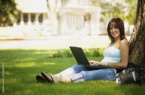 Woman With Laptop Computer