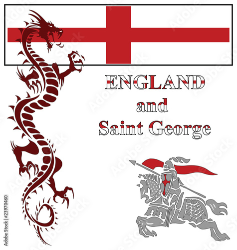 English Saint George fighting the mythical dragon