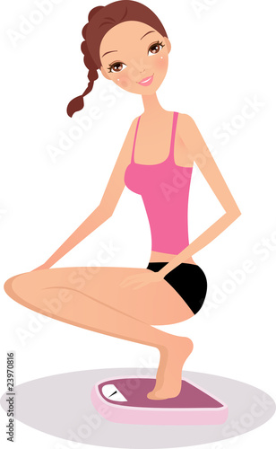 girl on scales