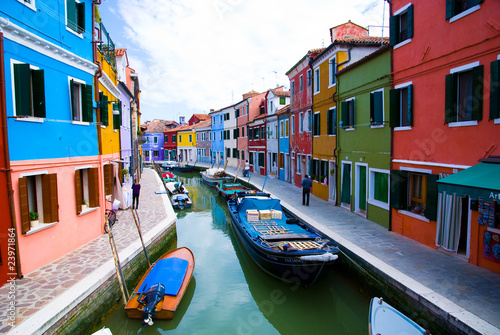 Venice, Burano island canal photo