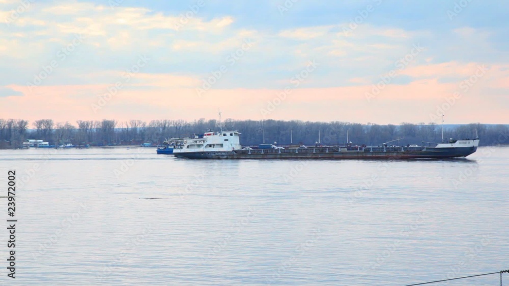 barges sailing on river barges sailing on river