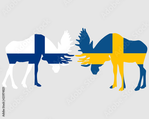 Kämpfende Elche