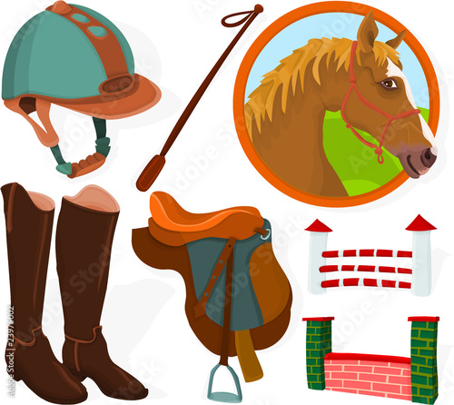 Set of a jockey accessories